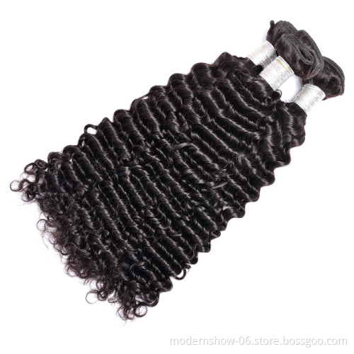 High Quality Modern Show Brazilian Hair Weave Extension Deep Curly Wave Bundles For Black Women